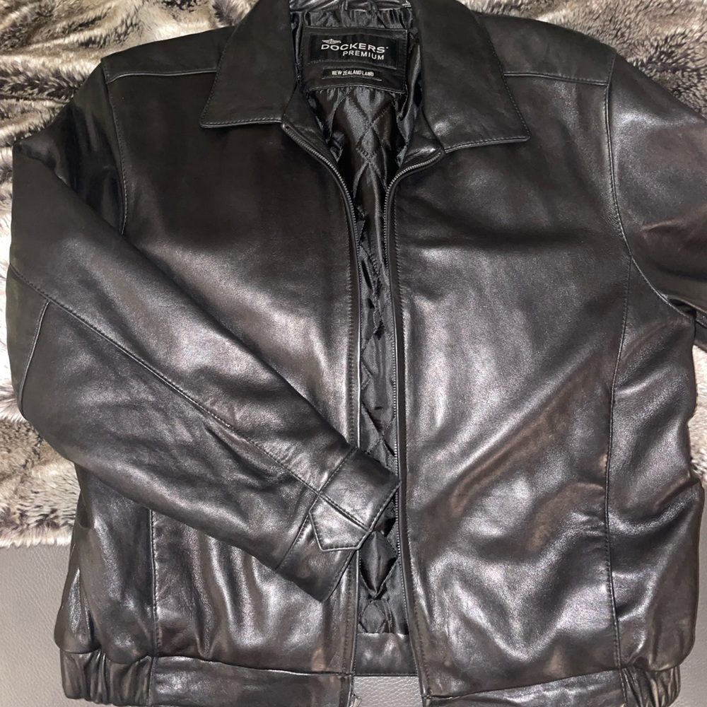 Black Dockers Leather Jacket